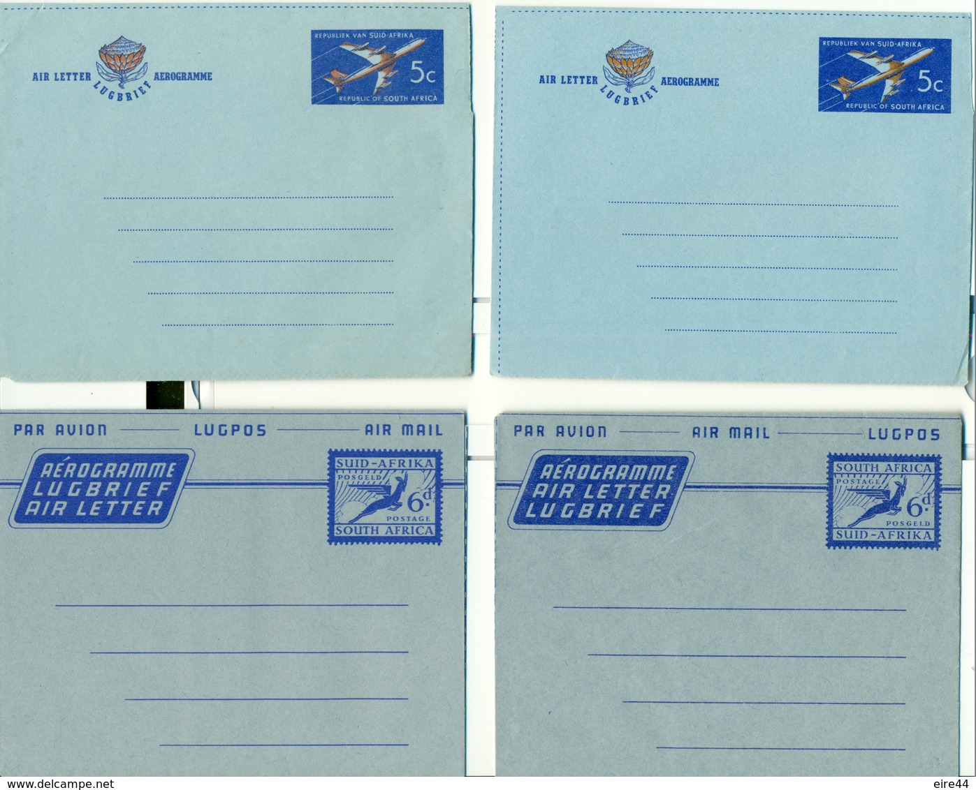 South Africa 7 FDC 1954 1955 1964 1982 Aerogram Airletter Inland Tail Plane - Aéreo