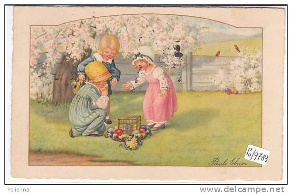 PO9783#  Illustrata Pauli Ebner - BIMBI Con GABBIETTA PULCINO E UOVA  VG 1929 - Ebner, Pauli