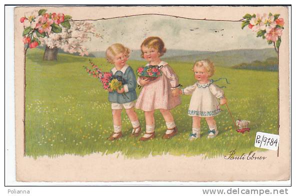 PO9784#  Illustrata Pauli Ebner - BIMBI Con FIORI E PECORELLA GIOCATTOLO  VG 1933 - Ebner, Pauli