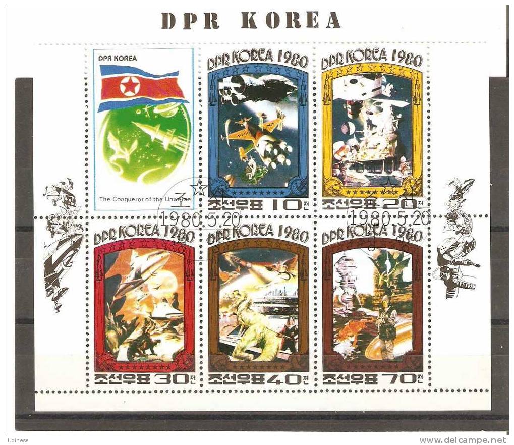 NORTH KOREA 1980 - THE CONQUEROR OF THE EARTH  - M/S - USED OBLITERE GESTEMPELT - Asia