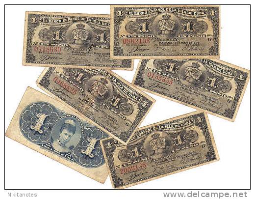 B.ESPAÑOL ISLA CUBA 1 PESO 1896 Banknote - Cuba