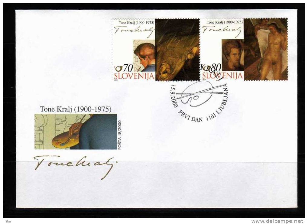 Slovenija2000 Mi.No.-324-25 FDC Painter - Altri & Non Classificati