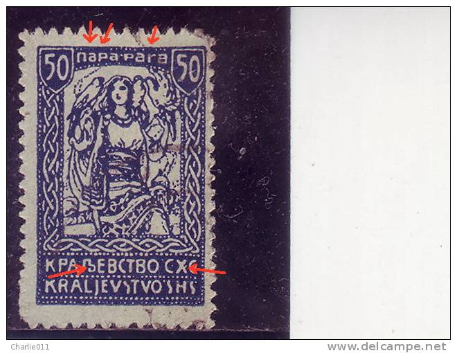 GIRL WITH FALCONS-50 P-ERROR-SHS-SLOVENIA--CROATIA -YUGOSLAVIA-1920 - Geschnittene, Druckproben Und Abarten