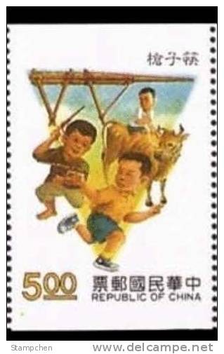 Sc#2841c 1992 Toy Stamp Chopstick Gun Fighting Ox Boy Child Kid - Vaches