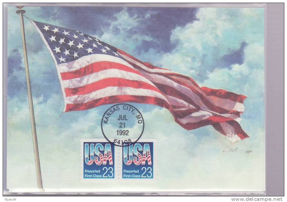 ETATS UNIS CARTE MAXIMUM NUM.YVERT PREO 24 DRAPEAU - Maximum Cards