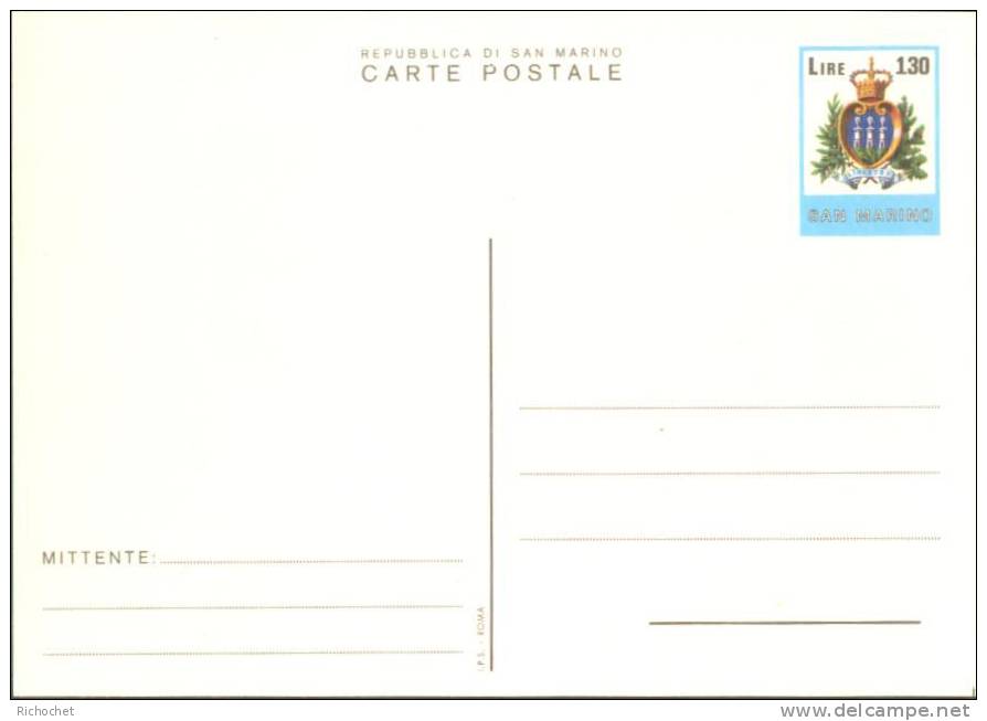 Saint-Marin - Carte Postale 130 Lire - Entiers Postaux