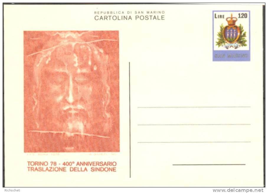 Saint-Marin - Cartolina Postale 120 Lire - Suaire De Turin ** - Entiers Postaux