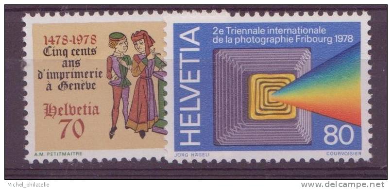 SUISSE N° 1048-1049** NEUF  SANS CHARNIERE   PAGE TITRE DU LIVRE MELUSINE-LOGO DE LA PHOTOGRAPHIE - Unused Stamps