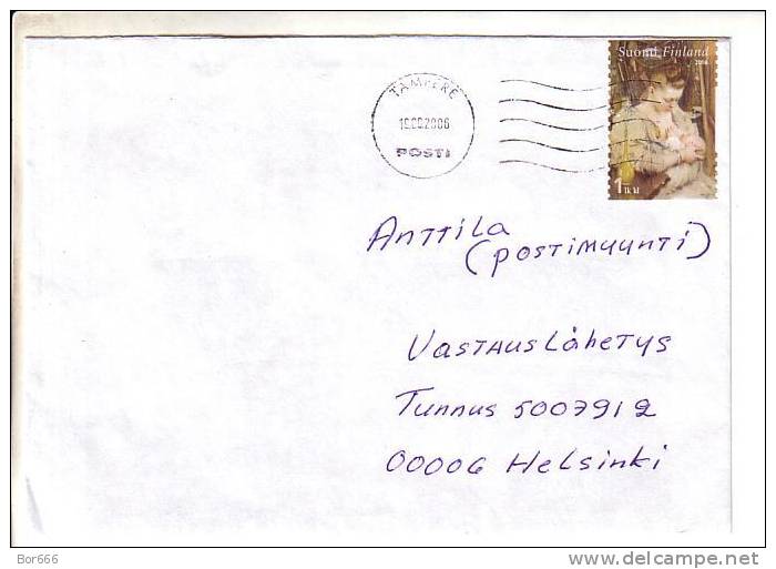 GOOD FINLAND Postal Cover 2006 - Good Stamped: Woman & Child - Cartas & Documentos