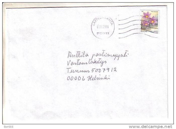 GOOD FINLAND Postal Cover 2006 - Good Stamped: Flowers - Cartas & Documentos