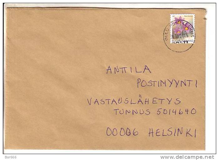 GOOD FINLAND Postal Cover 2005 - Good Stamped: Flowers - Cartas & Documentos