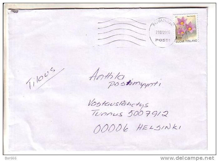 GOOD FINLAND Postal Cover 2006 - Good Stamped: Flowers - Cartas & Documentos