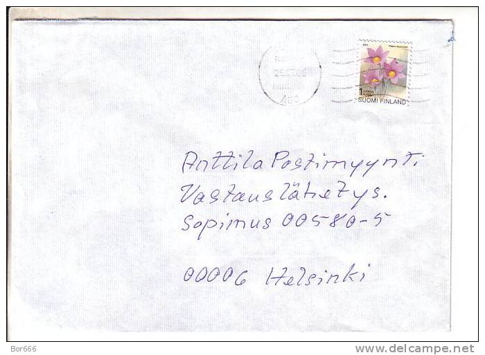 GOOD FINLAND Postal Cover 2006 - Good Stamped: Flowers - Cartas & Documentos