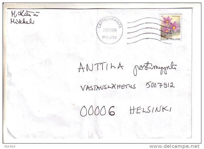 GOOD FINLAND Postal Cover 2006 - Good Stamped: Flowers - Cartas & Documentos