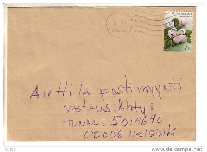 GOOD FINLAND Postal Cover 2005 - Good Stamped: Flowers - Cartas & Documentos