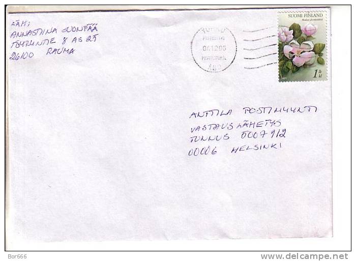 GOOD FINLAND Postal Cover 2006 - Good Stamped: Flowers - Cartas & Documentos