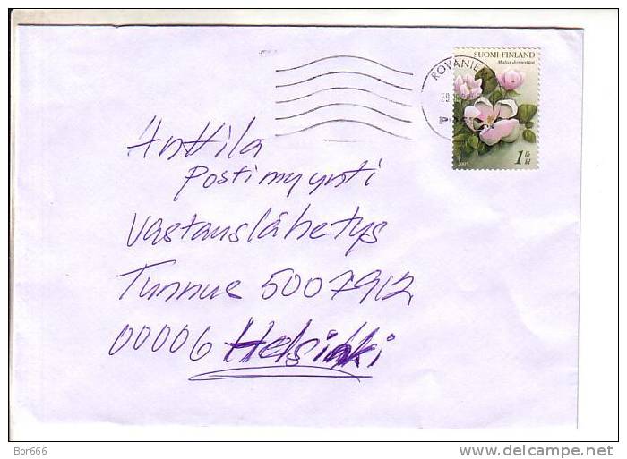 GOOD FINLAND Postal Cover 2006 - Good Stamped: Flowers - Cartas & Documentos