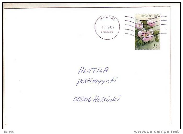 GOOD FINLAND Postal Cover 2006 - Good Stamped: Flowers - Cartas & Documentos