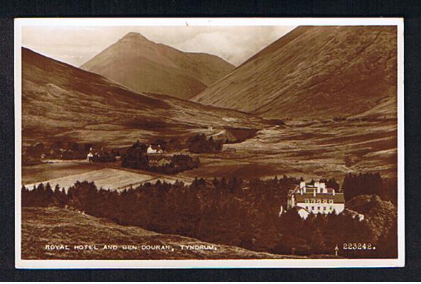 RB 590 -  Real Photo Postcard - Royal Hotel & Ben Douran Tyndrum Perthshire Scotland - Perthshire