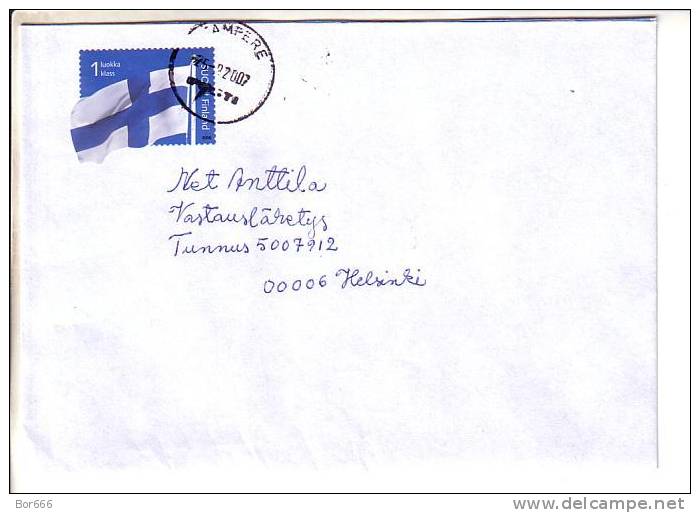 GOOD FINLAND Postal Cover 2007 - Good Stamped: Flag - Cartas & Documentos