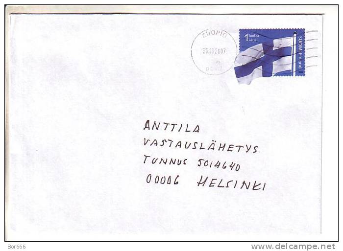 GOOD FINLAND Postal Cover 2007 - Good Stamped: Flag - Cartas & Documentos