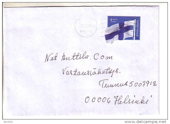 GOOD FINLAND Postal Cover 2008 - Good Stamped: Flag - Cartas & Documentos