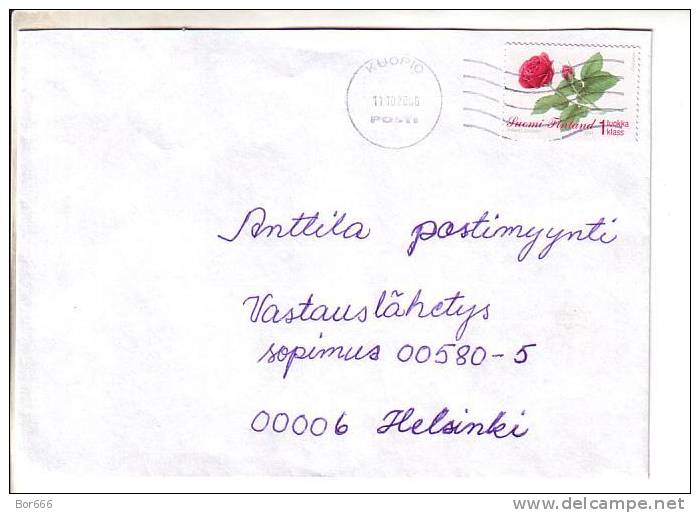 GOOD FINLAND Postal Cover 2006 - Good Stamped: Flower - Cartas & Documentos