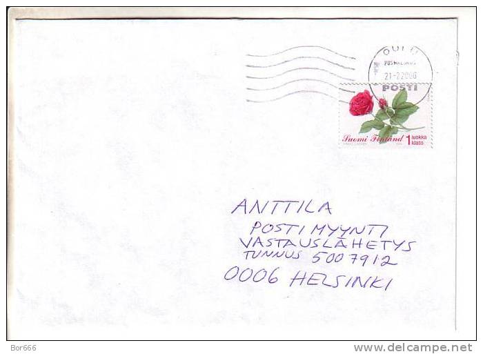 GOOD FINLAND Postal Cover 2006 - Good Stamped: Flower - Cartas & Documentos