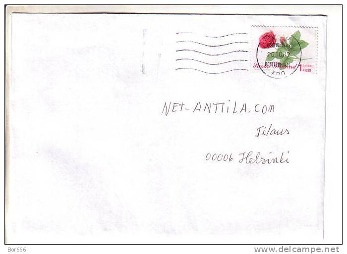 GOOD FINLAND Postal Cover 2007 - Good Stamped: Flower - Cartas & Documentos