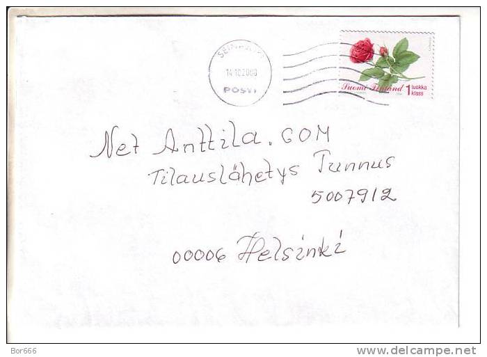 GOOD FINLAND Postal Cover 2008 - Good Stamped: Flower - Cartas & Documentos