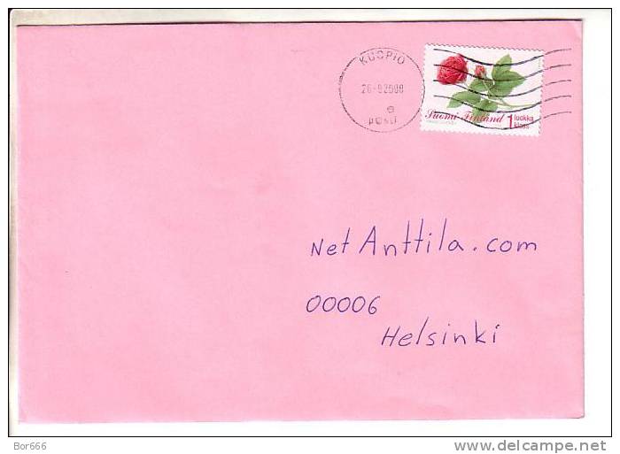 GOOD FINLAND Postal Cover 2008 - Good Stamped: Flower - Cartas & Documentos