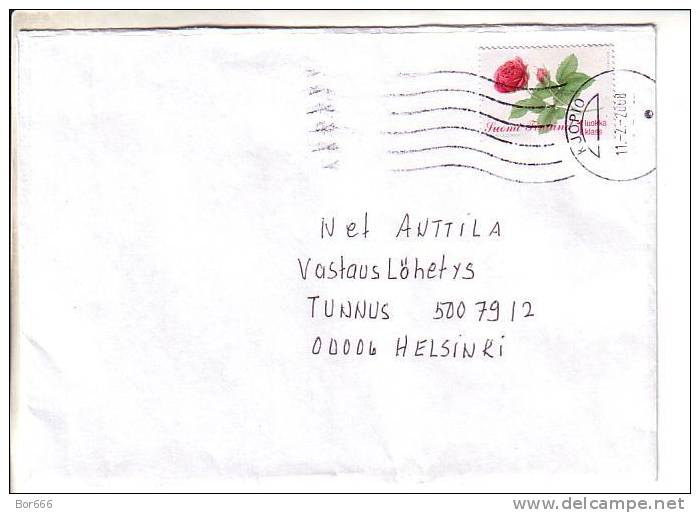 GOOD FINLAND Postal Cover 2008 - Good Stamped: Flower - Covers & Documents