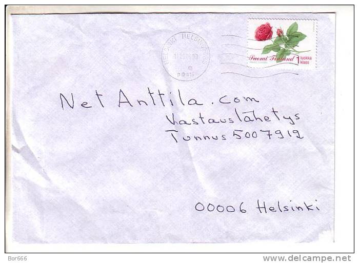 GOOD FINLAND Postal Cover 2009 - Good Stamped: Flower - Cartas & Documentos