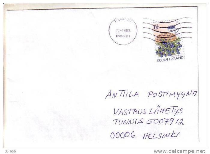 GOOD FINLAND Postal Cover 2006 - Good Stamped: Blueberry - Lettres & Documents