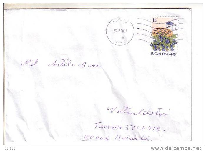 GOOD FINLAND Postal Cover 2007 - Good Stamped: Blueberry - Cartas & Documentos