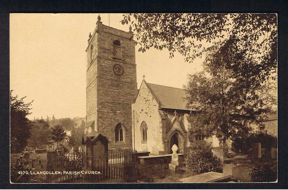 RB 591 -  Early Postcard - Llangollen Parish Church Denbighshire Wales - Denbighshire