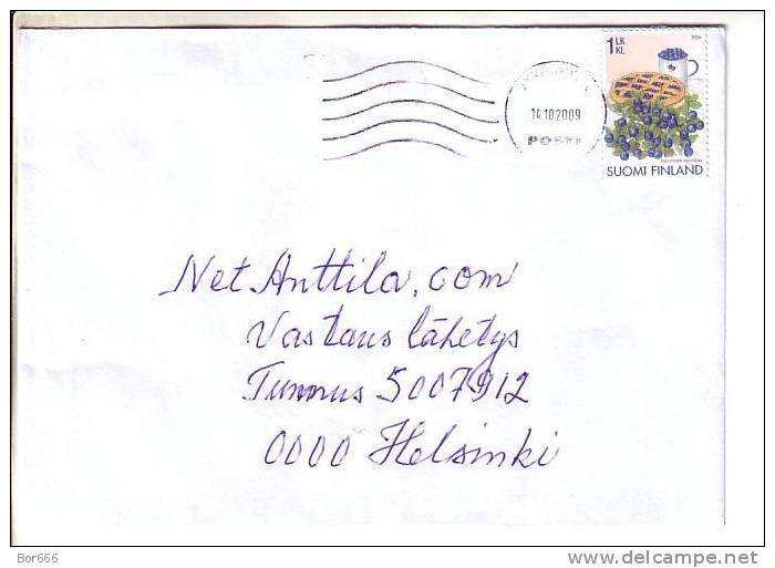 GOOD FINLAND Postal Cover 2009 - Good Stamped: Blueberry - Cartas & Documentos