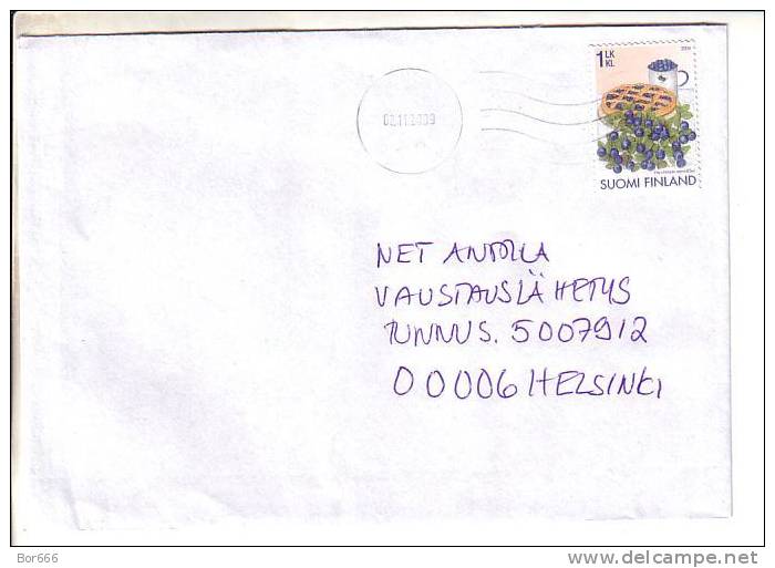 GOOD FINLAND Postal Cover 2009 - Good Stamped: Blueberry - Cartas & Documentos