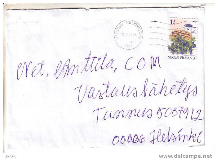 GOOD FINLAND Postal Cover 2010 - Good Stamped: Blueberry - Cartas & Documentos