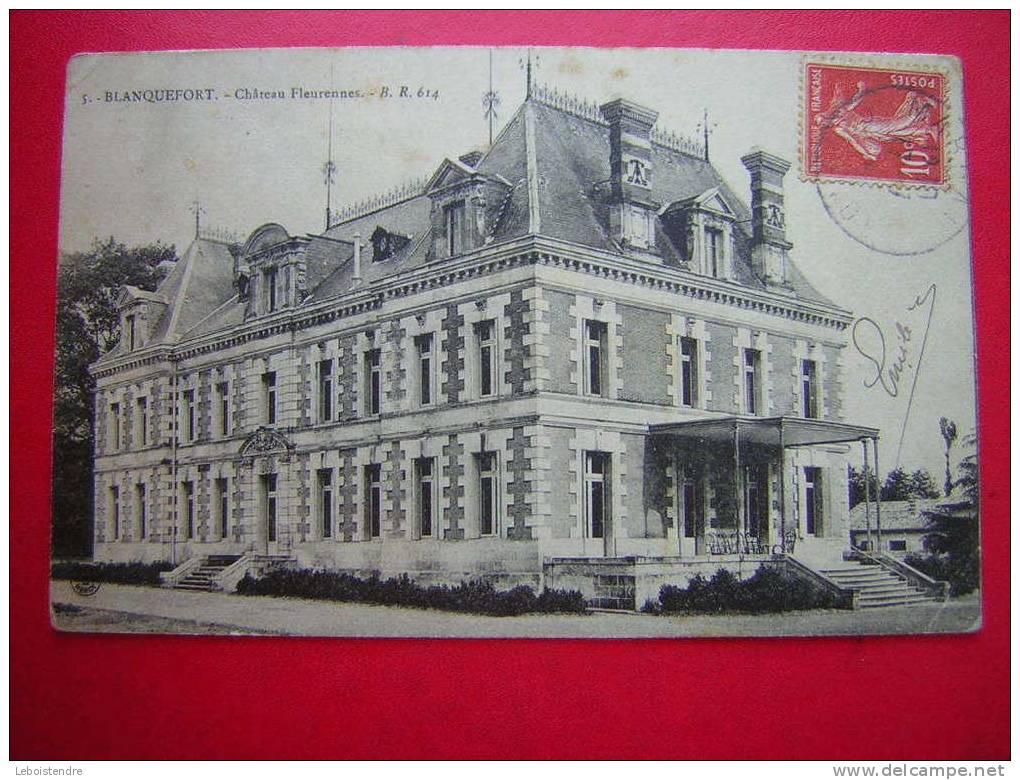 CPA-33-GIRONDE-BLANQUEFORT-CHATEAU FLEURENNES-VOYAGEE 1909-PHOTO RECTO /VERSO - Blanquefort