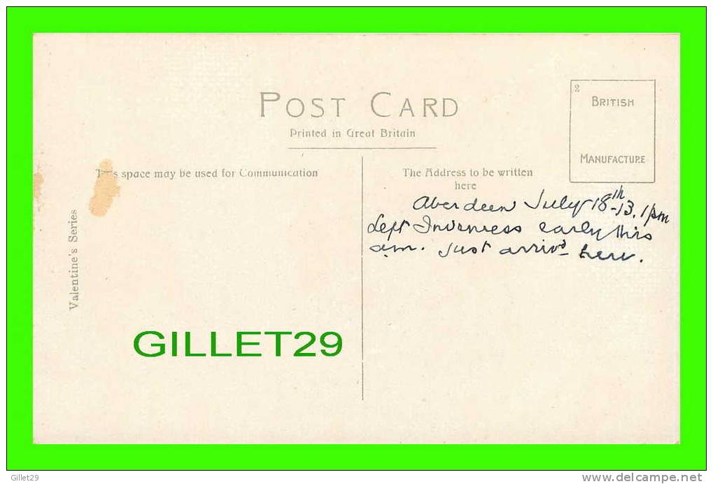 ABERDEEN, SCOTLAND - OLD MACHAR CATHEDRAL - VALENTINES SERIES - WRITTEN IN 1913 - - Aberdeenshire