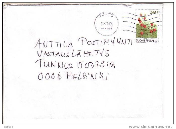 GOOD FINLAND Postal Cover 2005 - Good Stamped: Strawberry - Cartas & Documentos