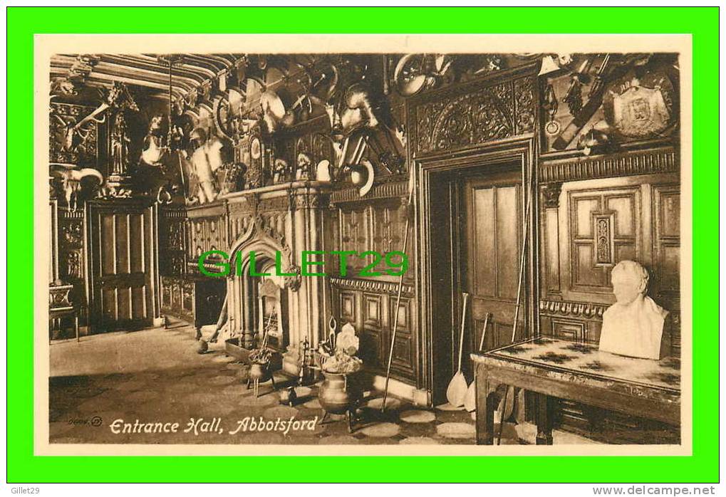 ABBOTSFORD, SCOTLAND - ENTRANCE HALL - VALENTINE´S SERIES - J.V. - WRITTEN IN 1913 - - Berwickshire