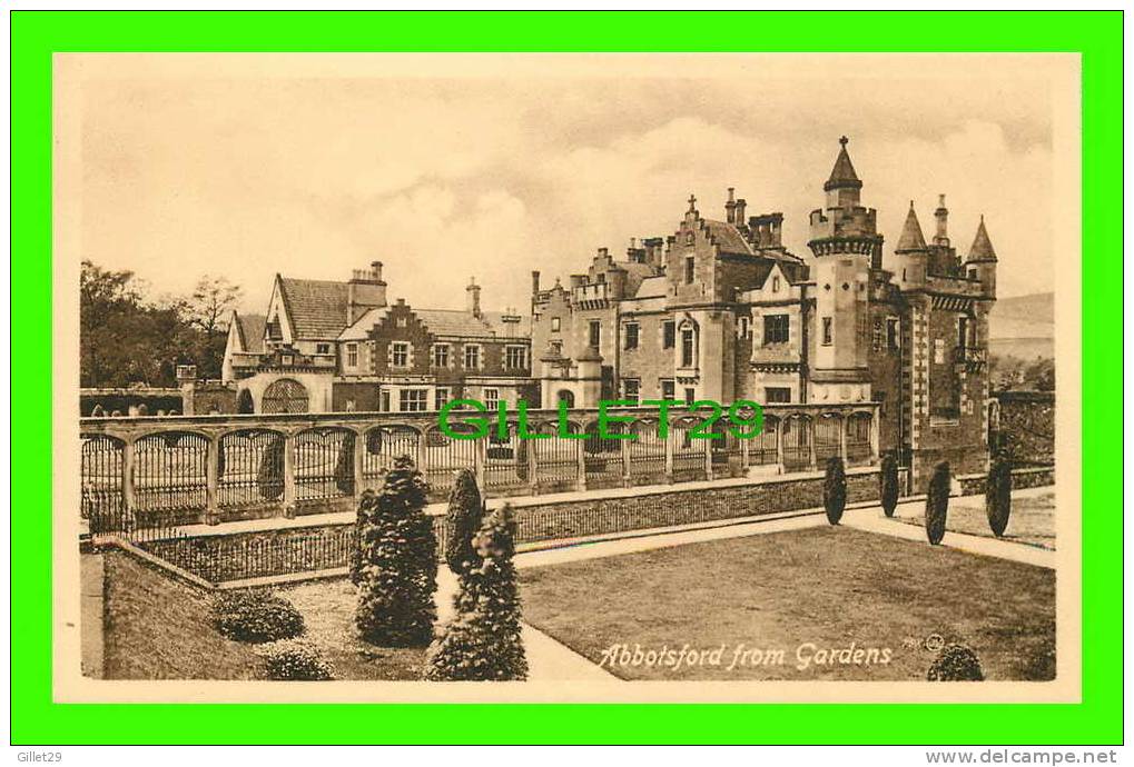 ABBOTSFORD, SCOTLAND - FROM THE GARDENS - VALENTINE´S SERIES - J.V. - WRITTEN IN 1913 - - Berwickshire