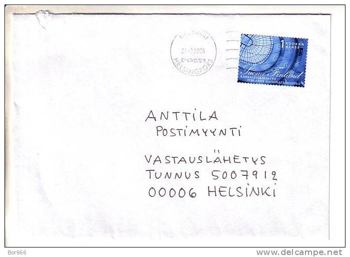 GOOD FINLAND Postal Cover 2007 - Good Stamped: Bibliotheca - Cartas & Documentos
