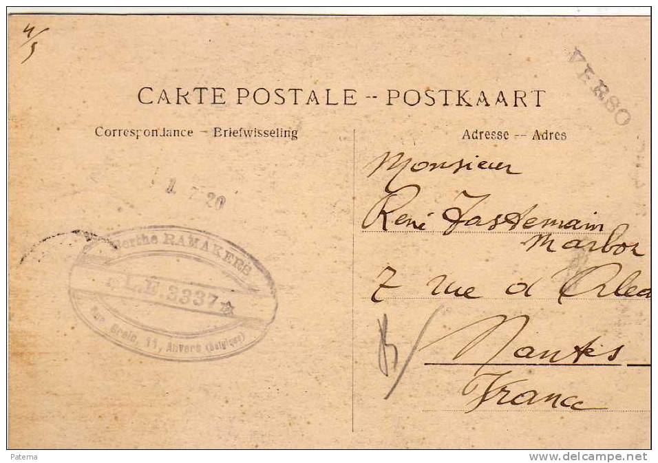 3512   Postal, Anvers- Anvtwerpen 1920 ( Belgica), Post Card - Brieven En Documenten