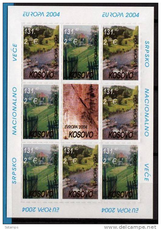 2004X    KOSOVO 2004 EUROPA CEPT JUGOSLAVIA SERBIA MINI SHEET  NEVER HINGED - 2004