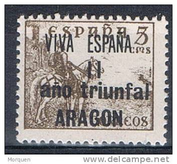 Viñeta Patriotica ARAGON, Año Triunfal, Guerra Civil - Spanish Civil War Labels