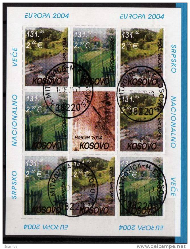 2004X    KOSOVO 2004 EUROPA CEPT JUGOSLAVIA SERBIA MINI SHEET  RARO  USED CANCELLED - 2004