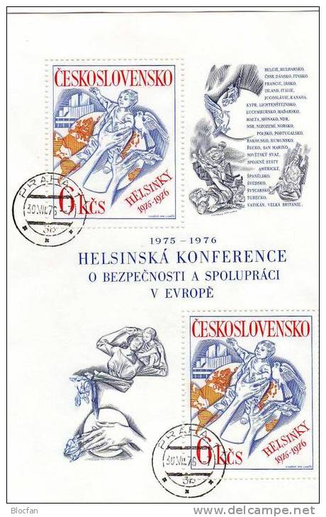 KSZE Zusammenarbeit In Europa 1976 CSSR 2335+Block 33 O 7€ CEPT Mitläufer Schlußakte Helsinki 1976 Bloc M/s Sheet Bf CSR - Blocks & Sheetlets